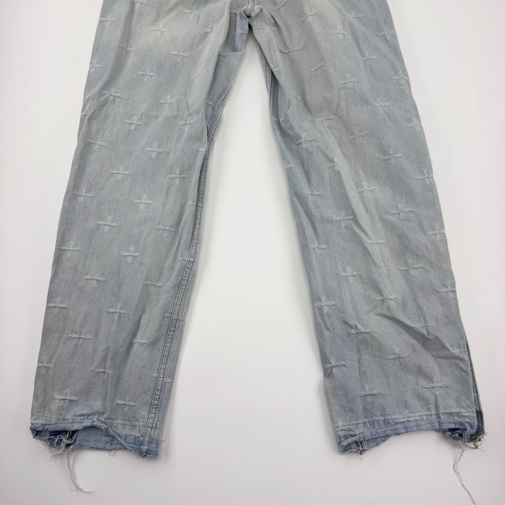 SMFK Plan D Cross Jacquard Ankle Jeans Women Small Light Wash Blue Denim Size 6 - Picture 14 of 15